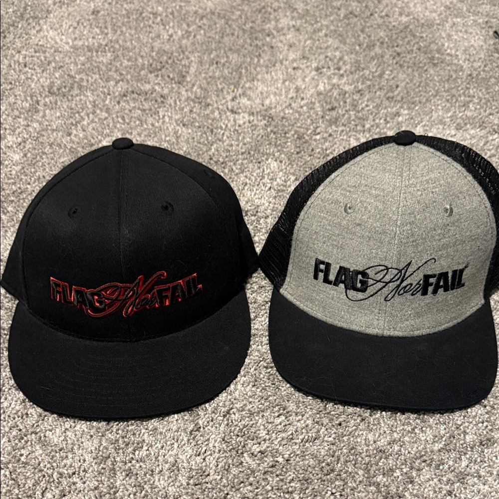 Flag Nor Fail Black and Gray Hat Duo